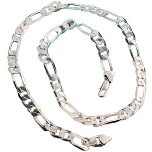 Silvertone 5mm Figaro Chain Necklace